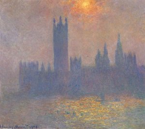 Houses Of Parliament, Effect Of Sunlight In The Fog — Claude Monet, Impressionism