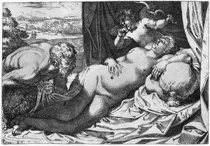 Jupiter And Antiope — Annibale Carracci
