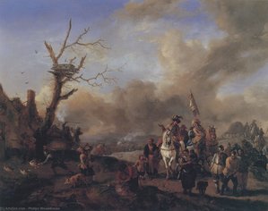 The Soldiers Squad With Sutlers And Children — Philips Wouwerman