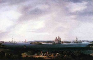 American Warships Anchored At Port Mahon, Spain — Thomas Birch