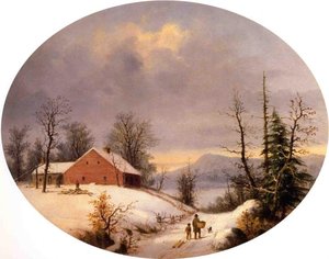 Winter Farmyard And Travelers — George Henry Durrie
