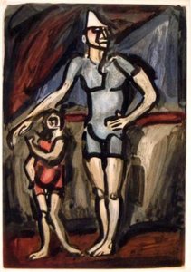 Clown And Dwarf, From The Series Cirque De L'etoile Filante — Georges Rouault