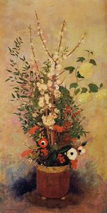 Vase Of Flowers With Branches Of A Flowering Apple Tree — Odilon Redon, Symbolism