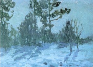 Moonlit Night. Winter — Konstantin Alexeievitch Korovin, Impressionism