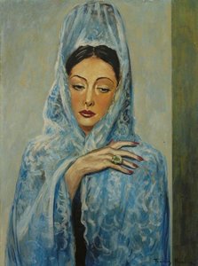 Femme À La Mantille Bleue — Francis Picabia