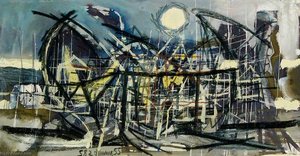 Urban Landscape and Moon
