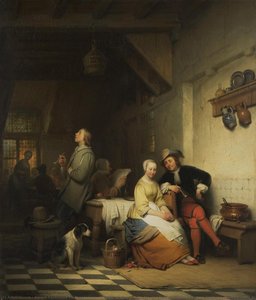 Interior Of An Inn, With Figures In Seventeenth-century Costume, Ferdinand De Braekeleer (i), 1848 — Adrien Ferdinand De Braekeleer