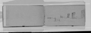 Outline Sketch Of Mountains (verso, From Sketchbook) — Jervis Mcentee