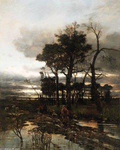 An Evening Landscape, Norfolk - — Karl Heffner