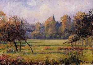 Landscape At Bazincourt — Camille Pissarro, Impressionism