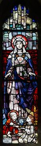 Loughrea St. Brendan's Cathedral Baptistry Window St. Ita — Sarah Purser