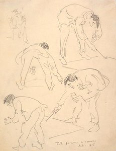 T.t. Priming A Canvas — Arthur Lismer
