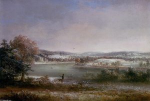 Early Winter, Hiawatha Island, Owego, New York — Thomas Doughty, Hudson River School
