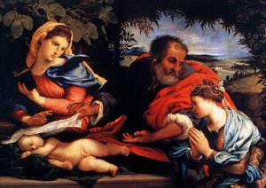 The Holy Family And St Catherine — Lorenzo Lotto