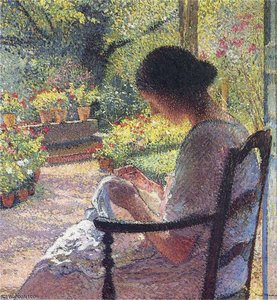 A Woman Sewing — Henri Jean Guillaume Martin