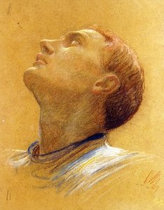 Study Of An Upturned Head — Frank Dicksee