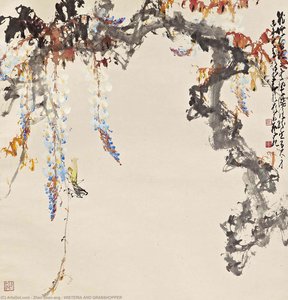 WISTERIA AND GRASSHOPPER