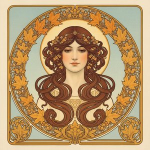 Aura Of The Gilded Autumn Muse — Isabelle Michel, Art Nouveau