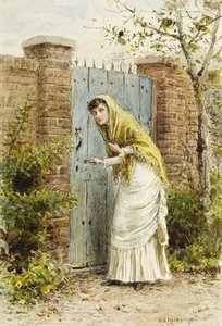 Girl At A Gate — George Goodwin Kilburne
