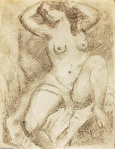 Female Nude Arranging Hair — Carl Newman