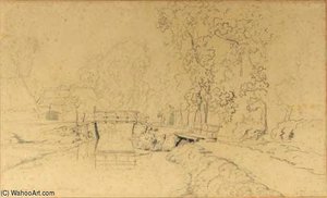A Bridge Over A Stream At Veenendaal Aan De Klomp — Paul Joseph Constantine Gabriel, Contemporary Realism