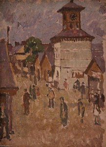 Carmarthen Market And Clock Tower — Edward Morland Lewis