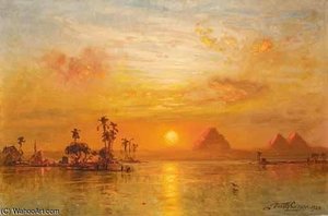Sunset Over The Pyramids — Ernst Carl Eugen Koerner