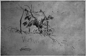 House Behind Tree — Camille Pissarro