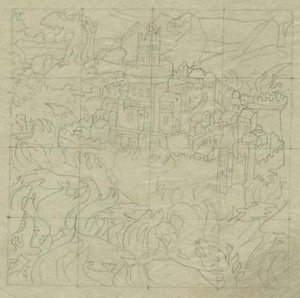 Composition Sketch For ''the Fairest City Is The Enamie's Vexation'' — Nicholas Roerich