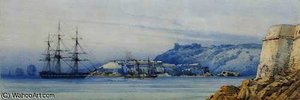 A Steam Tug Towing Three Masted Frigate Into Plymouth — John Callow