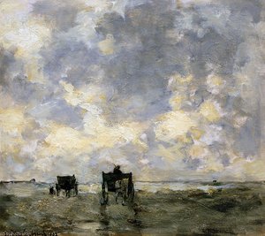 Shell Carts On The Beach — Johan Hendrik Weissenbruch