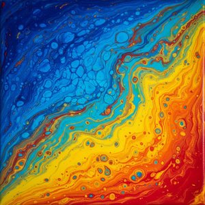 Celestial Convergence: A Singular Symphony of Fluid Motion and Chromatic Tension
