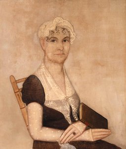 Portrait Of A Woman Holding A Bible, — Ammi Phillips