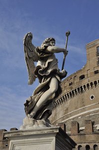 Engel Met Spons Van Antonio Giorgetti Op De Engelenbrug Te Rome