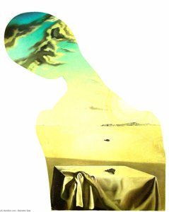 Paar Mit Wolken In Ihren Köpfen (frau) — Salvador Dalí