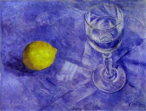Lemon And Glass — Kuzma Petrov-vodkin
