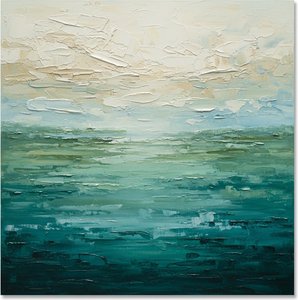 Ephemeral Stratification Of Light Over Vast, Temperate Waters At Dawn's Edge — Christian Noiret, Contemporary Abstract Painting
