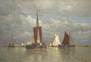 Ships Lying Near Dordrecht — Paul Jean Clays