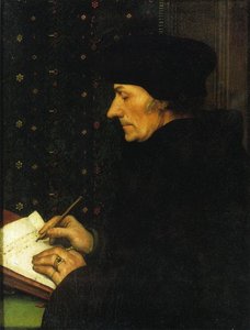 Retrato De Erasmo De Rotterdam Escribiendo — Hans Holbein El Joven, Northern Renaissance