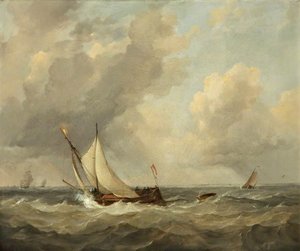 Dutch Boats Beating Into The Scheldt — Edward William Cooke