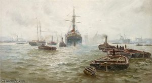 Boats In Harbor — Charles John De Lacy