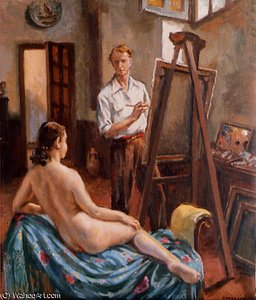 Pintor Y Modelo — Jorge Apperley (george Owen Wynne Apperley)
