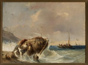 Fishing Boat At The Seaside — Louis Gabriel Eugène Isabey