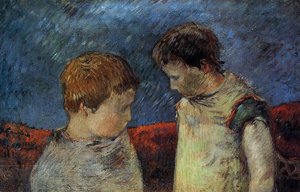 Aline Gauguin And One Of Her Brothers — Eugène Henri Paul Gauguin, Post-impressionism