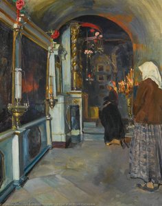 In Front Of The Miracle Working Icon — Sergey Arsenievich Vinogradov