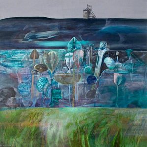 Landscape With Pithead And Flowers — Jack Crabtree