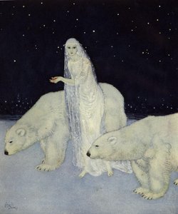 Everything abut her was white, glistening and shining
