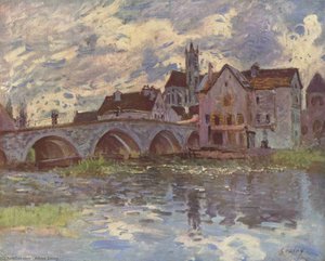 Pont De Moret Sur Loing — Alfred Sisley, Impressionist Landscape Painting
