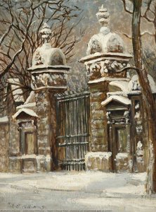 Upper Cheyne Row (showing An Ornamental Gate In Winter) — Juliet Nora Williams
