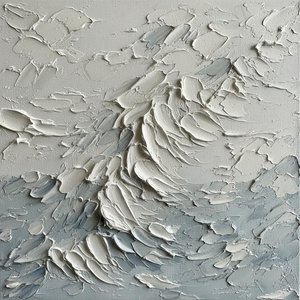 Ethereal Undulations: A Sculptural Exploration Of Monochromatic Light And Slate Shadows — David Moreau, Plaster & Texture Art